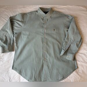 Ralph Lauren Green Striped Button Down Shirt